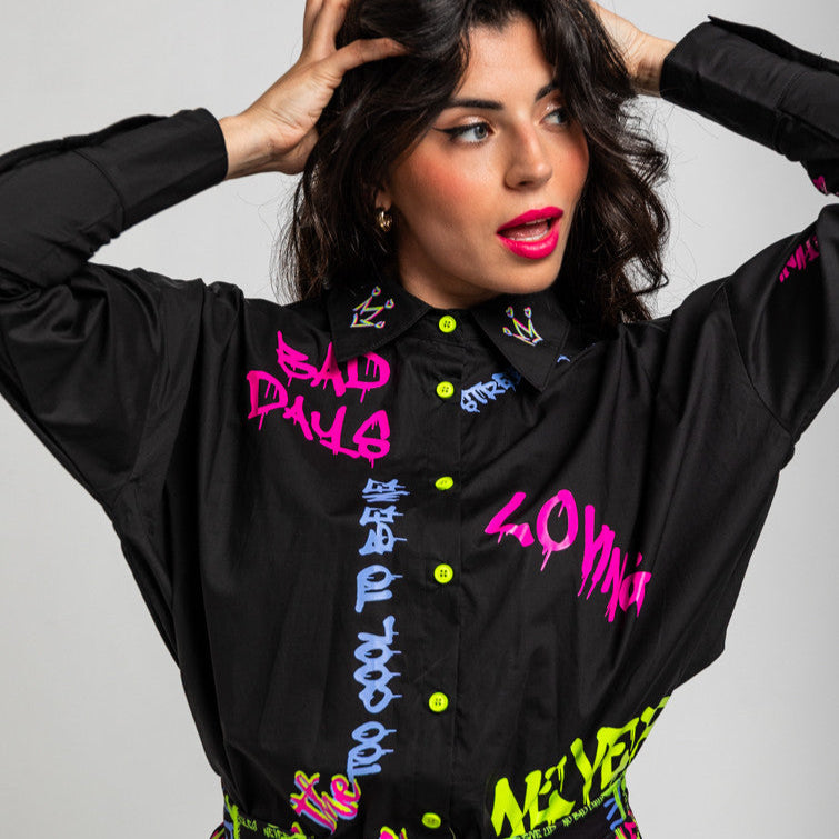 Camisa Oversize De Grafitti Urbano - I'm The Queen