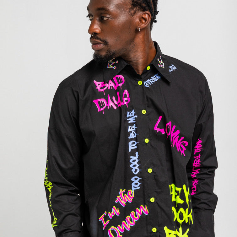 Camisa Oversize De Grafitti Urbano - I'm The Queen