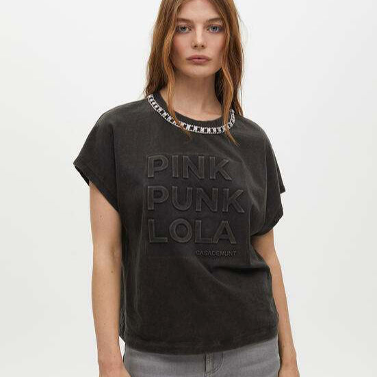CAMISETA MANGA CORTA DETALLE JOYAS