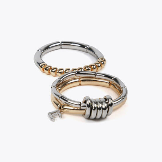 PACK PULSERAS METAL BICOLOR