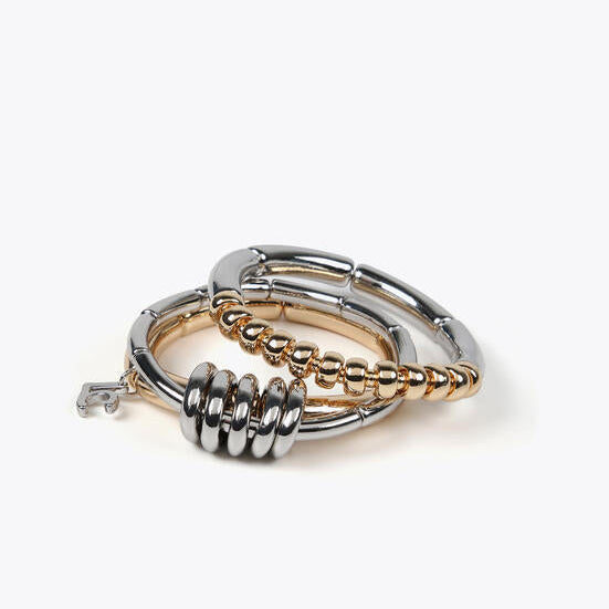 PACK PULSERAS METAL BICOLOR
