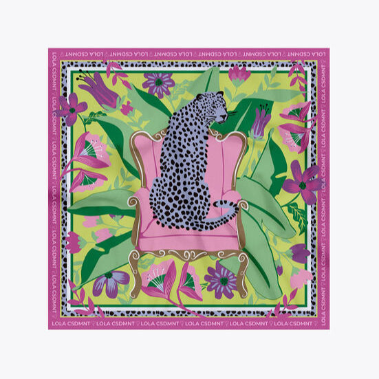 PAÑUELO SATINADO LEOPARDO SENTADO