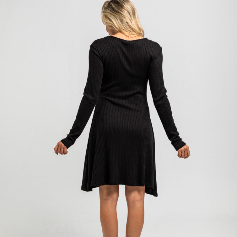 Vestido Mini Vuelo Canalé Negro Con Rayo Y Ojo - Let's Dance