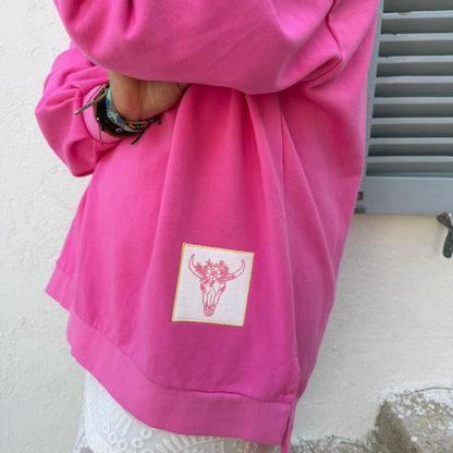 SUDADERA PINK ROSAS
