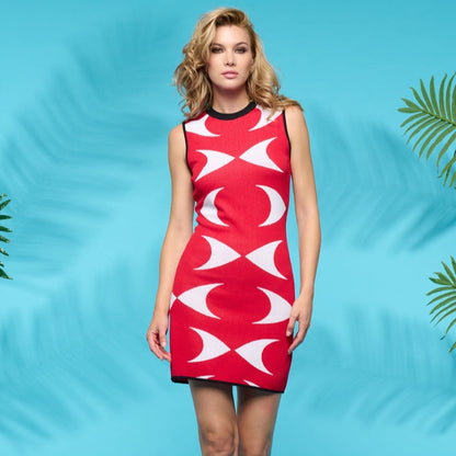 red eye dress Eye-Catching Red Twist Front Midi Dress, Red L