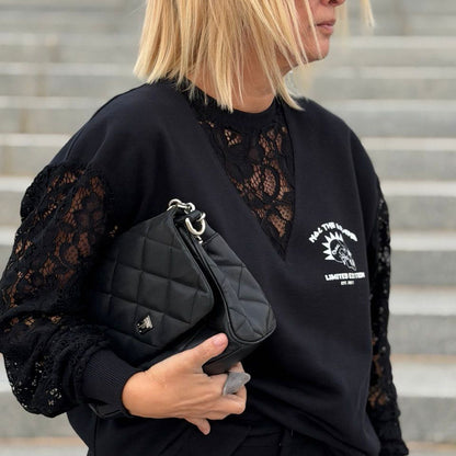 SUDADERA BLACK OVER LACE REBEL