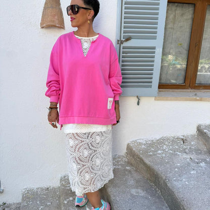 SUDADERA PINK ROSAS
