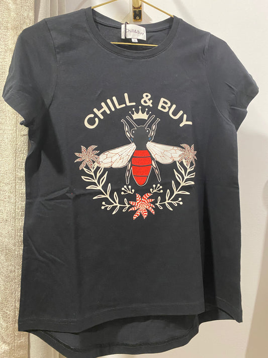 Camiseta Básica Laurel Abeja Negro