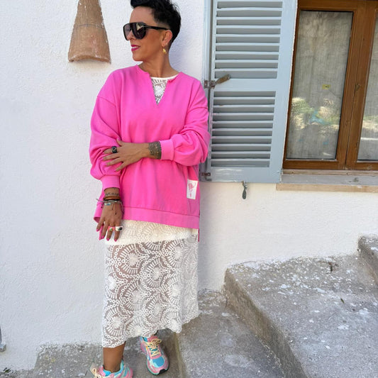 SUDADERA PINK ROSAS