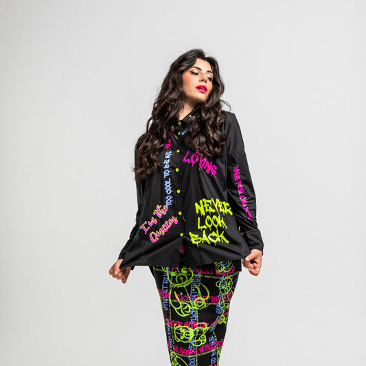 Camisa Oversize De Grafitti Urbano - I'm The Queen