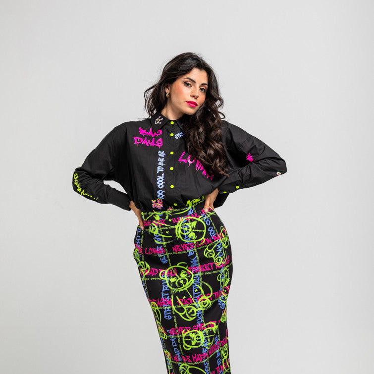 Camisa Oversize De Grafitti Urbano - I'm The Queen