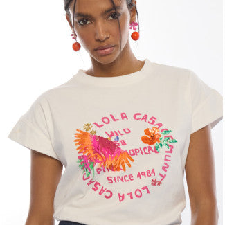 CAMISETA LORO CON PLUMAS