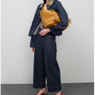 DENIM CULOTTE CON DETALLE VIVO LEOPARDO