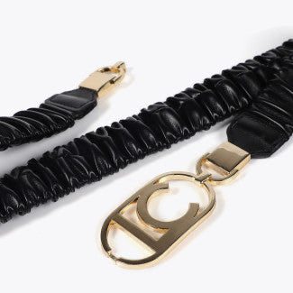 CINTURÓN EFECTO PIEL ELÁSTICO LOGO OVALADO