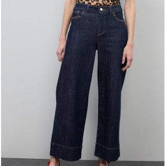 DENIM CULOTTE CON DETALLE VIVO LEOPARDO
