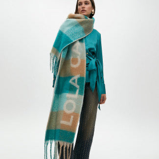 BUFANDA CUADROS LOGO GRANDE