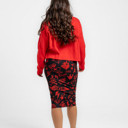 Falda Midi Ajustada - ROCK AND ROLL