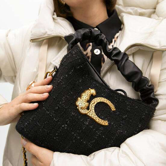 BOLSO PEQUEÑO TWEED ASA FRUNCIDA