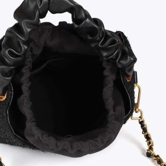 BOLSO PEQUEÑO TWEED ASA FRUNCIDA
