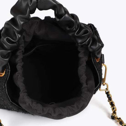 BOLSO PEQUEÑO TWEED ASA FRUNCIDA