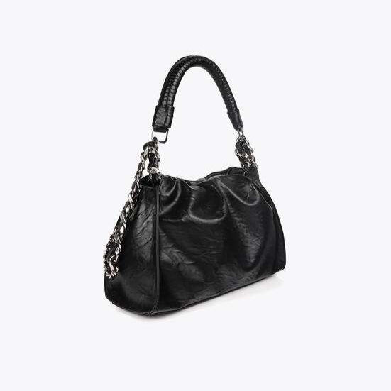 BOLSO EFECTO ARRUGADO CON DETALLES METÁLICOS