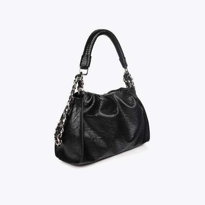 BOLSO EFECTO ARRUGADO CON DETALLES METÁLICOS