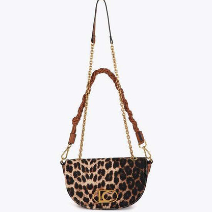 BOLSO MEDIA LUNA DE LEOPARDO Y EFECTO PIEL
