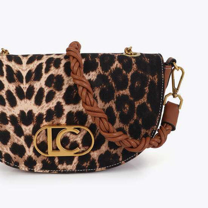 BOLSO MEDIA LUNA DE LEOPARDO Y EFECTO PIEL