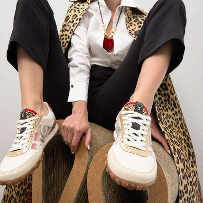 DEPORTIVA CON TEJIDO REJILLAS Y ANIMAL PRINT