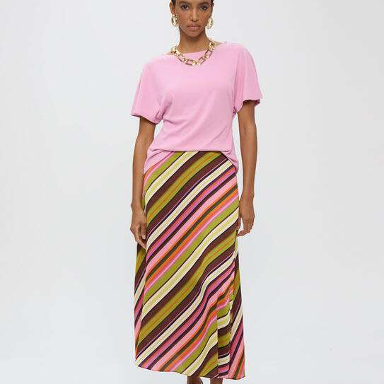 FALDA SATINADA PRINT MULTIRAYAS