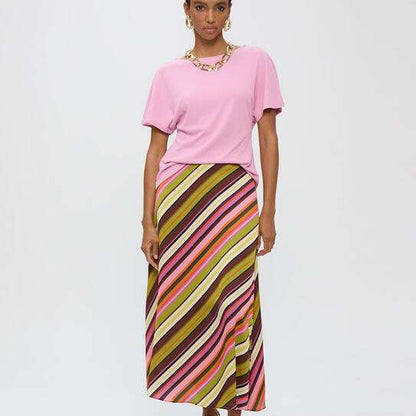 FALDA SATINADA PRINT MULTIRAYAS