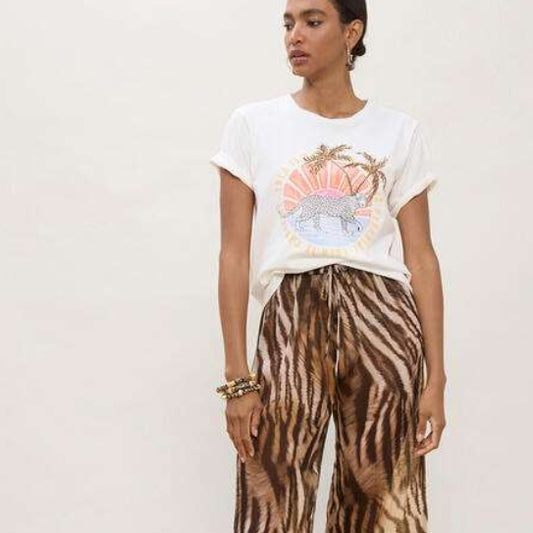 CAMISETA ANIMAL CON PALMERAS BLANCO