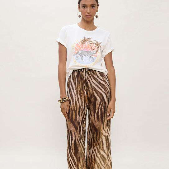 CAMISETA ANIMAL CON PALMERAS BLANCO