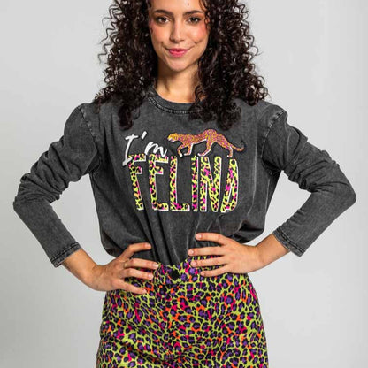 Mini Falda Sixty De Estampado Animal Verde - I'm Felina