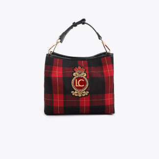 BOLSITO TEJIDO CUADROS PARCHE ESCUDO