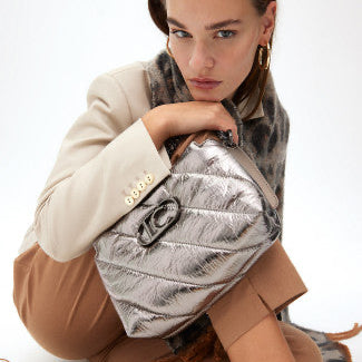 BANDOLERA ACOLCHADA TEJIDO METALIZADO