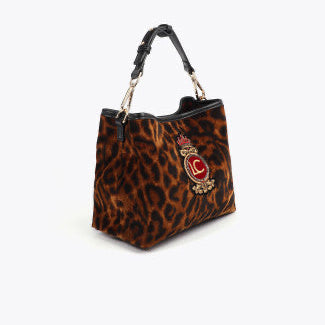 BOLSITO TEJIDO ANIMAL PRINT PARCHE ESCUDO