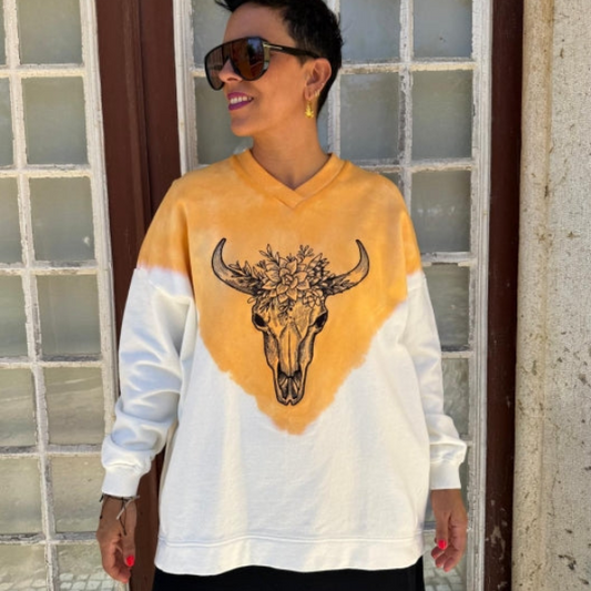 SUDADERA SKULL TIE DYE