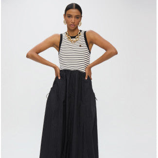 VESTIDO BIMATERIA RAYAS