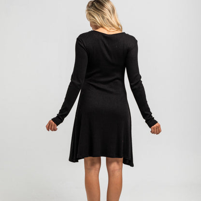 Vestido Mini Vuelo Canalé Negro Con Rayo Y Ojo - Let's Dance
