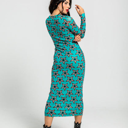 Vestido Tul Entallado De Estampado De Estrellas Bowie - Starwoman